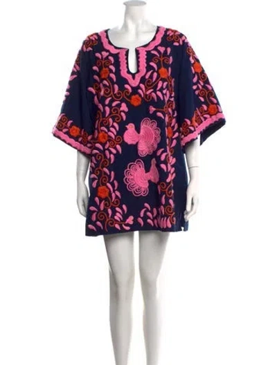 Pre-owned Frances Valentine Floral Print Mini Dress In Multicolor