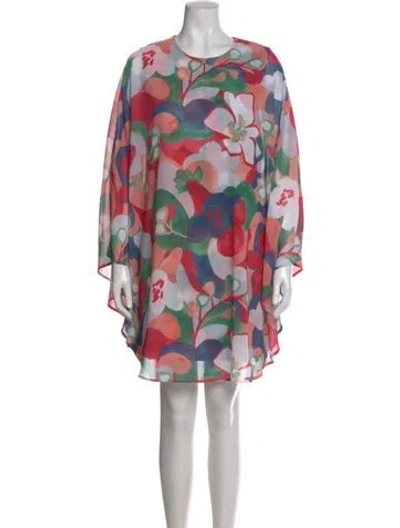 Pre-owned Frances Valentine Floral Print Mini Dress In Pink