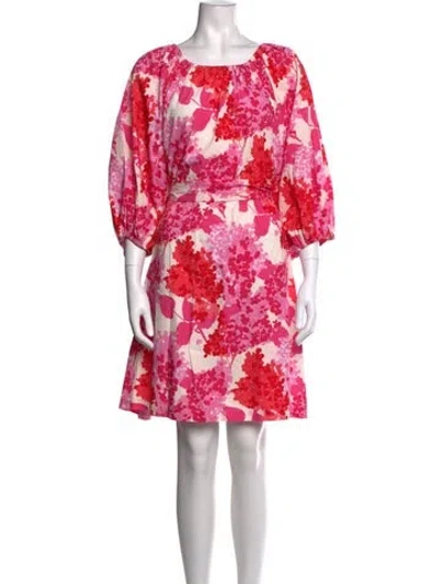 Pre-owned Frances Valentine Floral Print Mini Dress In Pink