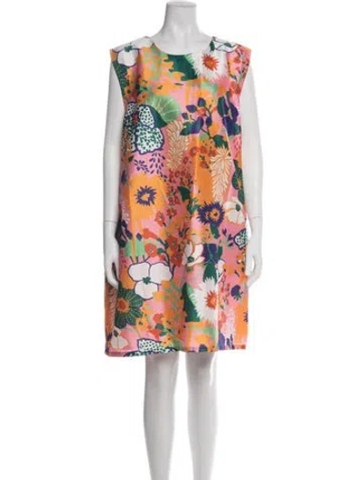 Pre-owned Frances Valentine Floral Print Mini Dress W/ Tags In Multi