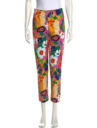Pre-owned Frances Valentine Floral Print Skinny Leg Pants W/ Tags In Multi
