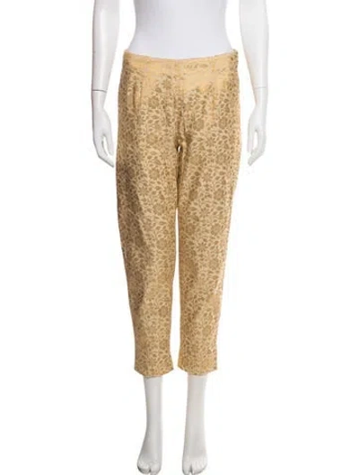 Pre-owned Frances Valentine Floral Print Straight Leg Pants