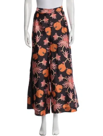 Pre-owned Frances Valentine Floral Print Wide Leg Pants In Multi
