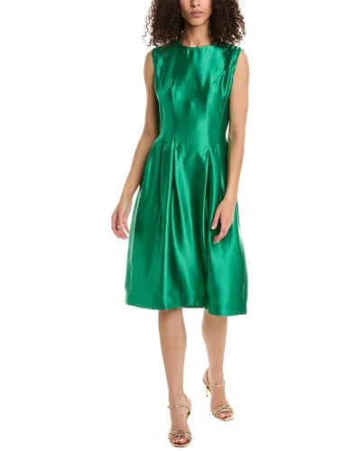 Frances Valentine Florencia Silk A-line Dress In Green
