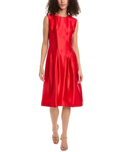 Frances Valentine Florencia Silk A-line Dress In Red