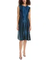 Frances Valentine Florencia Silk Shift Dress In Navy