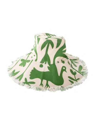 Pre-owned Frances Valentine Fringe Patterned Trim Bucket Hat In Multi