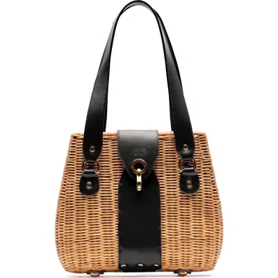 Frances Valentine Gigi Wicker & Leather Basket Bag