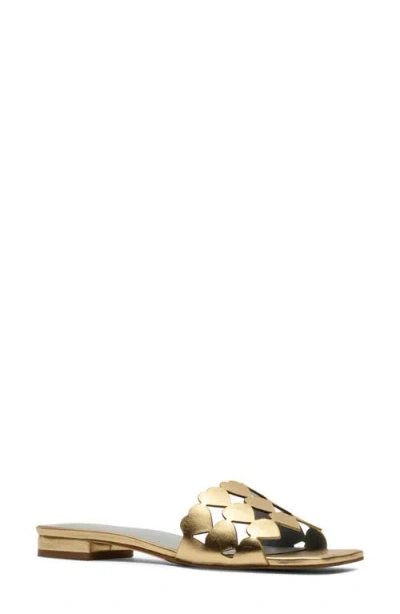 Frances Valentine Heart Slide Sandal In Gold