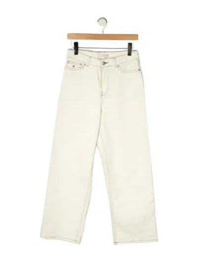 Pre-owned Frances Valentine High-rise Wide Leg Jeans In Neutral