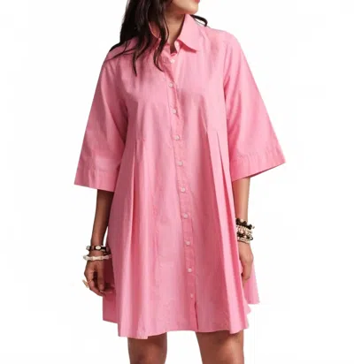 Frances Valentine Isla Poplin Shirtdress In Pink