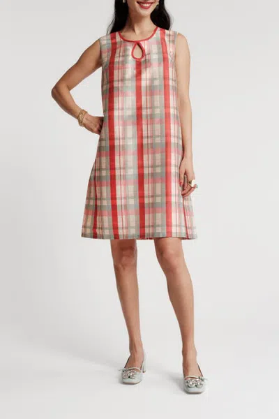 Frances Valentine Jean Keyhole Shift Dress In Neutral
