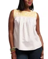 Frances Valentine Jess Top Floral Embroidery In White
