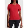 Frances Valentine Jo Knit T Wool/cotton/cashmere Blend In Red