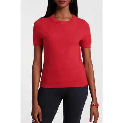 Frances Valentine Jo Knit T Wool/cotton/cashmere Blend In Red
