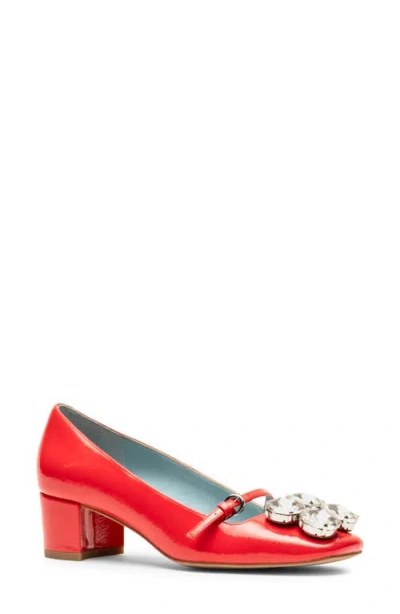 Frances Valentine Josephine Square Toe Pump In Red