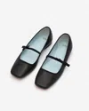 Frances Valentine Jude Mary Jane Leather Flats In Black In Black