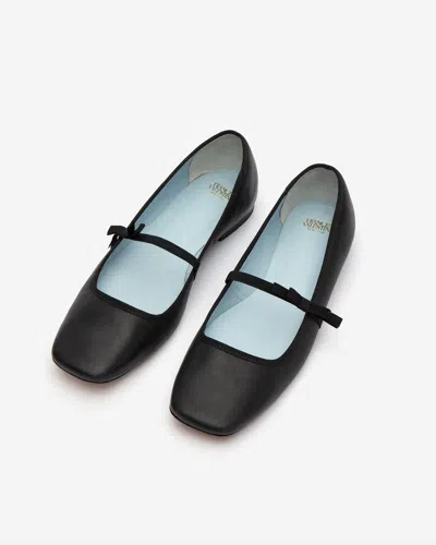 Frances Valentine Jude Mary Jane Leather Flats In Black