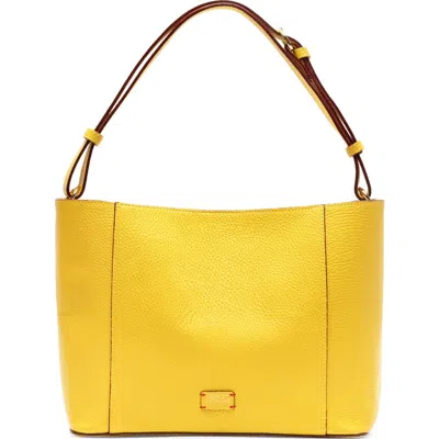 Frances Valentine June Tumbled Leather Hobo Bag In Yellow