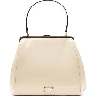 Frances Valentine Katherine Frame Leather Handbag In Gray