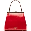 Frances Valentine Katherine Frame Leather Handbag In Red