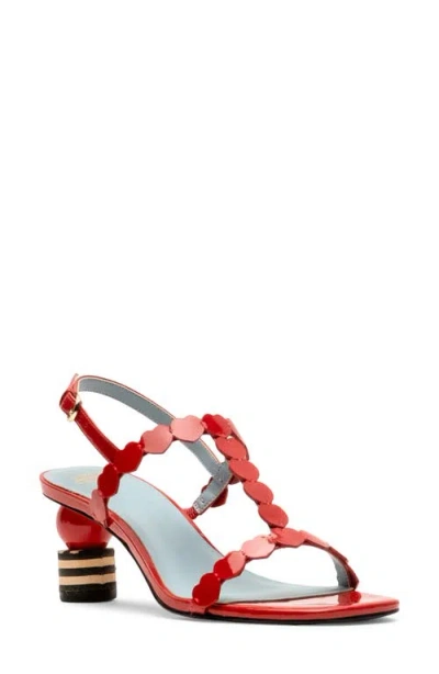 Frances Valentine Kiki Heart Strap Sandal In Red