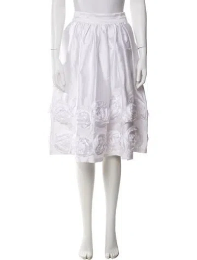 Pre-owned Frances Valentine Knee-length Skirt In White