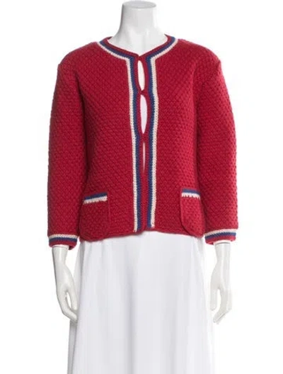 Pre-owned Frances Valentine Lambswool Jacket In Red