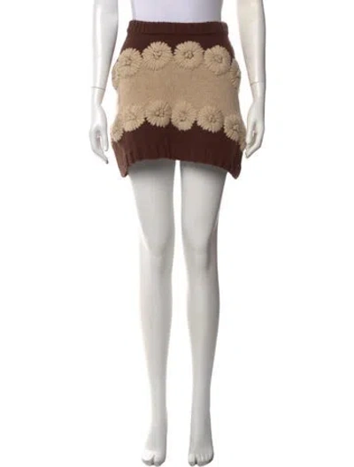 Pre-owned Frances Valentine Lambswool Mini Skirt In Neutrals