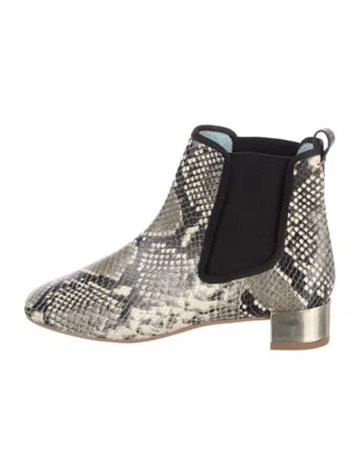 Pre-owned Frances Valentine Leather Animal Print Chelsea Boots In Multicolor