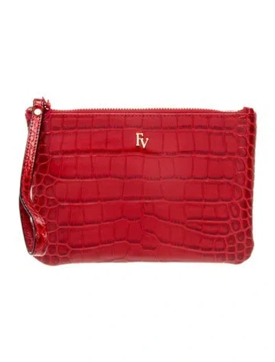 Pre-owned Frances Valentine Leather Clutch In Red