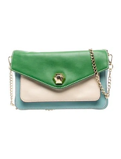 Pre-owned Frances Valentine Leather Crossbody Bag In Blue