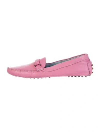 Pre-owned Frances Valentine Leather Loafers In Pink