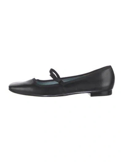Pre-owned Frances Valentine Leather Mary Jane Flats In Black