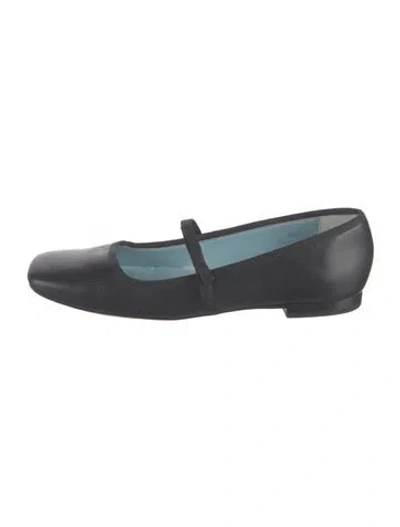 Pre-owned Frances Valentine Leather Mary Jane Flats In Black