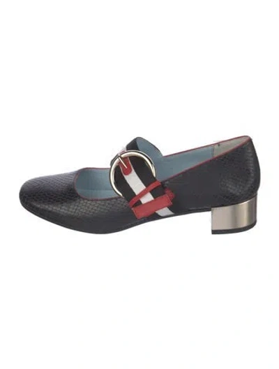 Pre-owned Frances Valentine Leather Mary Jane Flats In Blue