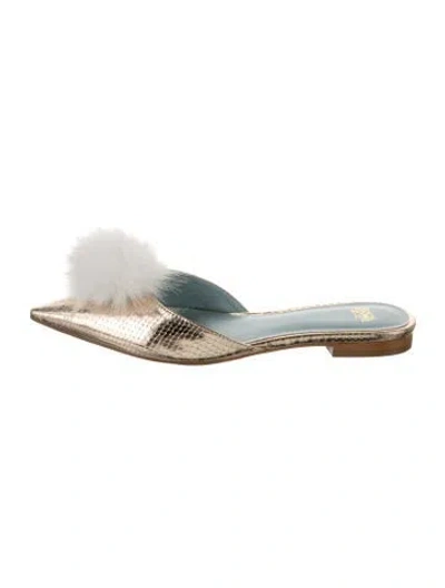 Pre-owned Frances Valentine Leather Mules In Blue