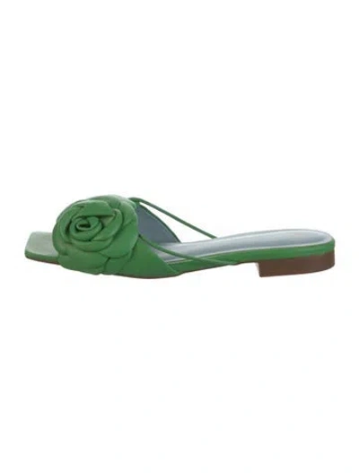 Pre-owned Frances Valentine Leather Mules In Green
