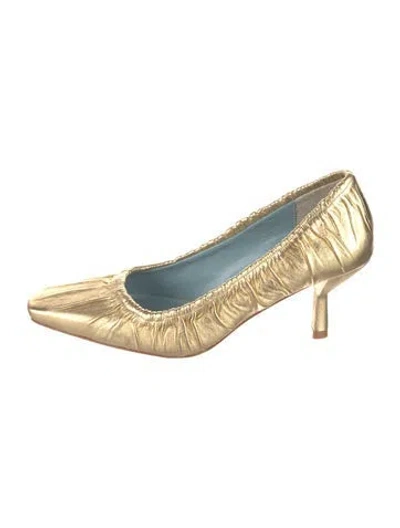 Pre-owned Frances Valentine Leather Pumps In Gold
