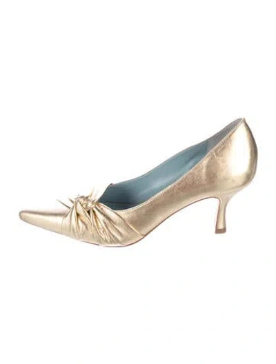Pre-owned Frances Valentine Leather Pumps In Gold