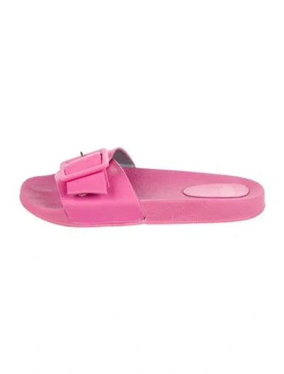 Pre-owned Frances Valentine Leather Slides In Pink