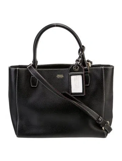 Pre-owned Frances Valentine Leather Top Handle Bag In Black