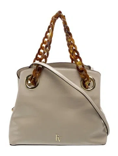 Pre-owned Frances Valentine Leather Top Handle Bag In Neutral