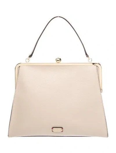 Pre-owned Frances Valentine Leather Top Handle Bag In Neutrals