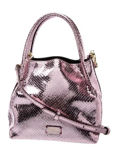 Pre-owned Frances Valentine Leather Top Handle Bag In Purple