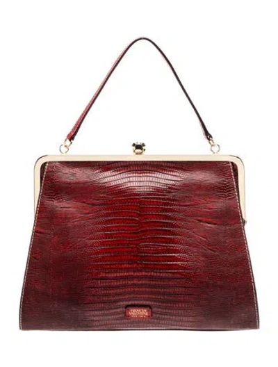 Pre-owned Frances Valentine Leather Top Handle Bag In Red