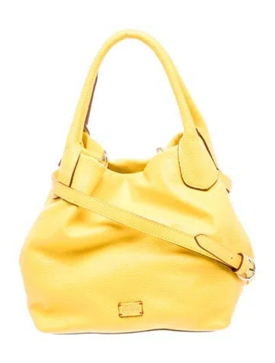 Pre-owned Frances Valentine Leather Top Handle Bag In Yellow
