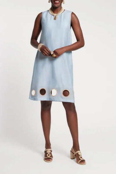 Frances Valentine Lilly Cut Out Mini Dress In Blue