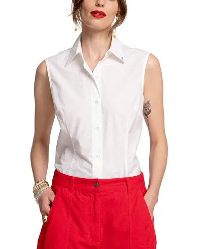 FRANCES VALENTINE LIZZIE POINTED COLLAR SHELL TOP
