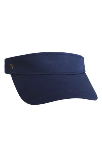 Frances Valentine Logo Hardware Visor In Blue